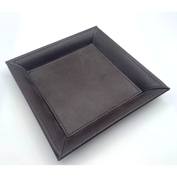 Vegan Leather Valet Tray 8" x 8" Catchall Dresser Coin Change Tray MINT - Picture 2 of 6